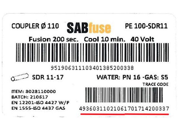 Благодаря последнему обновлению, сварочный аппарат ROWELD ROFUSE BASIC 48 способен считывать код для отслеживания – «Traceability code»